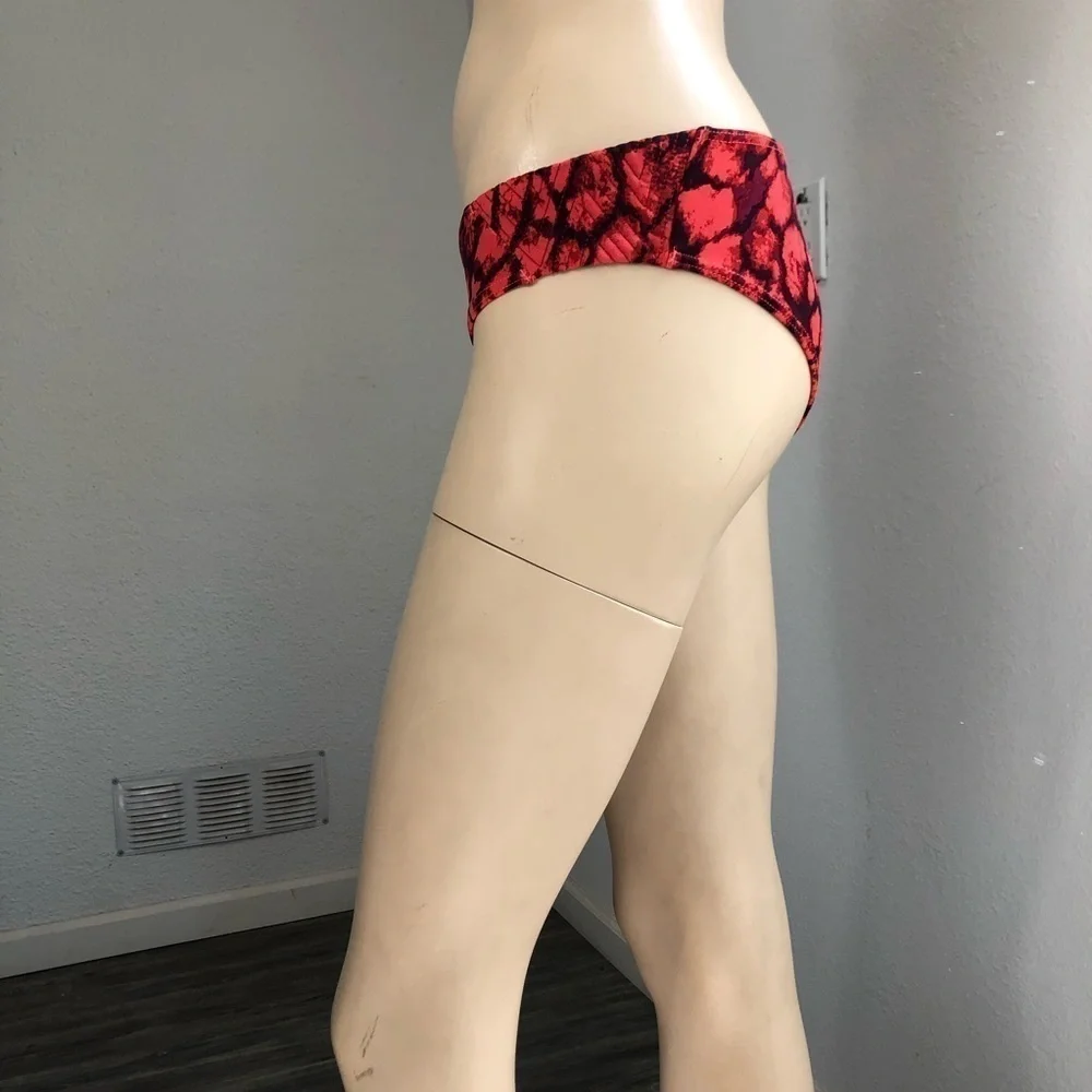 RVCA The balance of Opposites acid wash orange, black print bikini bottom size:S